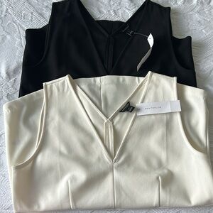 Ann Taylor 
Elegant Black and white Sleeveless Top